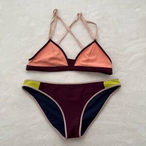 Lululemon Water Surf To Sand Triangle Top & Bottom Bikini Set 4/6 Reversible